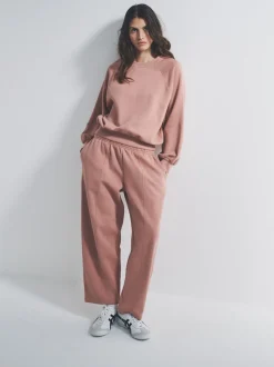The Set - Combi-Set van oversized Sweatshirt met raglanmouwen en Barrel jeans Joggingbroeken