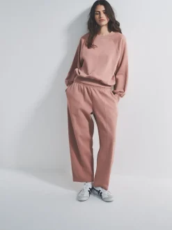 The Set - Combi-Set van oversized Sweatshirt met raglanmouwen en Barrel jeans Joggingbroeken