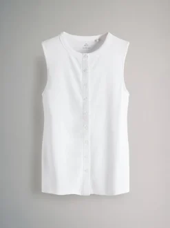 The Set 3 Pack Button Through Ribbed Vests