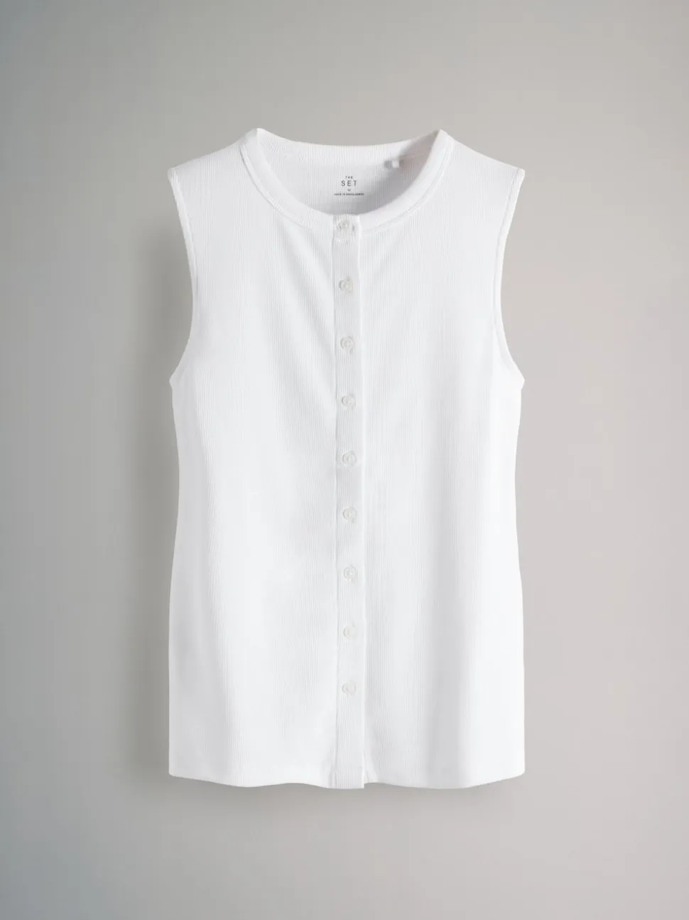 The Set 3 Pack Button Through Ribbed Vests