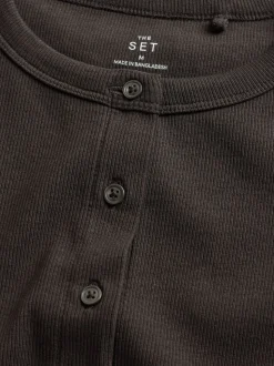 The Set 3 Pack Button Through Ribbed Vests