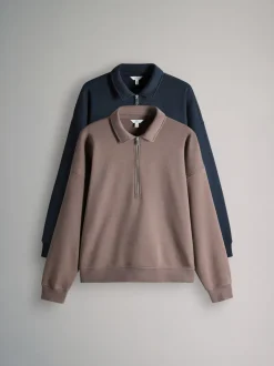 The Set 2 Pack Collared Zip Sweatshirt