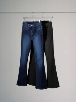 The Set 2 Pack Flared Denim Jeans met uitlopende pijpen