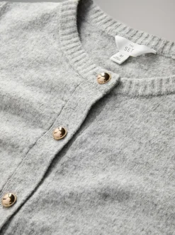 The Set 2 Pack Gold Button Knitted Cardigans With Wool