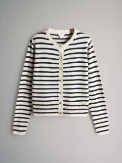 The Set 2 Pack Gold Button Knitted Cardigans With Wool