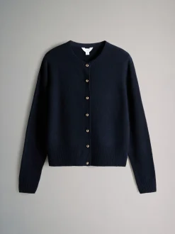 The Set 2 Pack Gold Button Knitted Cardigans With Wool