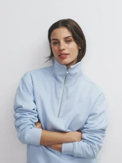 The Set 3 Pack Half Zip Ribbed Funnel Neck Sweatshirts