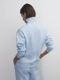 The Set 3 Pack Half Zip Ribbed Funnel Neck Sweatshirts