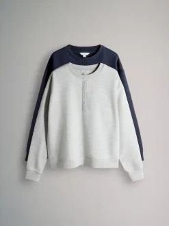The Set 2 Pack Henley Sweatshirts