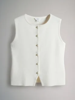 The Set 2 Pack Knitted Gold Button Vests