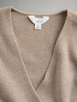 The Set 2 Pack Knitted Gold Button Ribbed Waistcoat