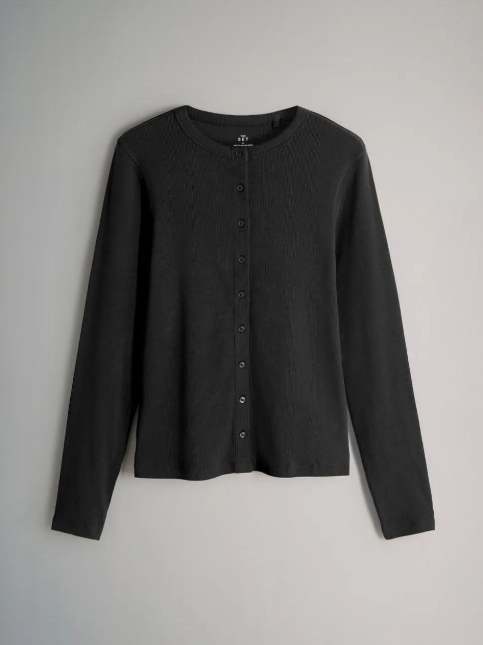 The Set 3 Pack Long Sleeve Button Through Rib T-Shirt