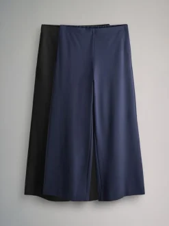The Set 2 Pack Ponte Pinstripe Wide Leg Trousers