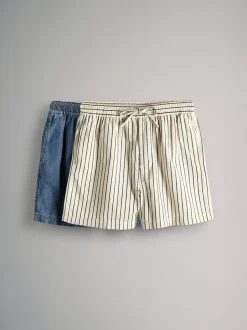 The Set 2 Pack Pull On Denim Shorts