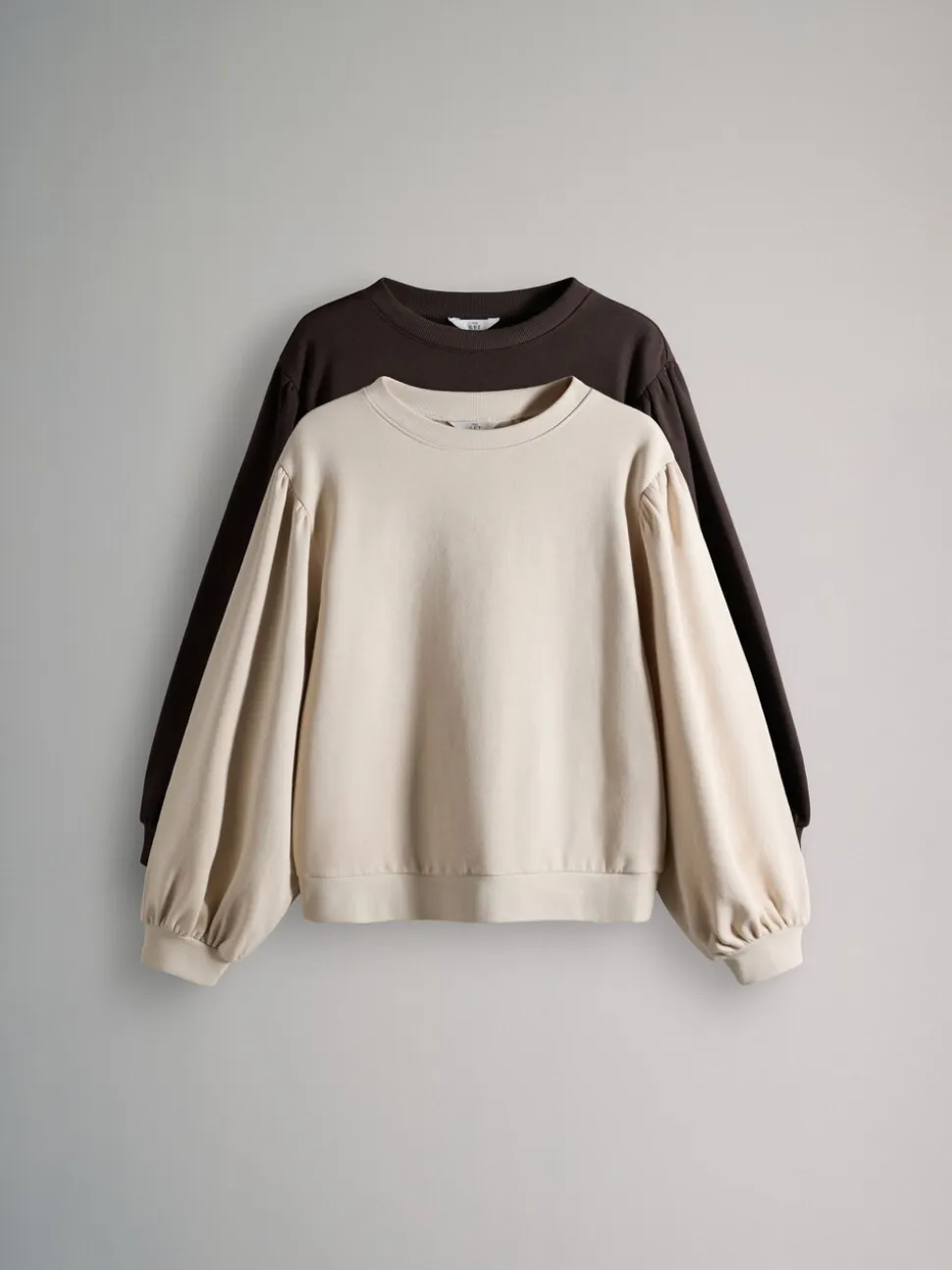 The Set 2 Pack Relaxed Crew Neck Puff Sleeve Sweatshirts