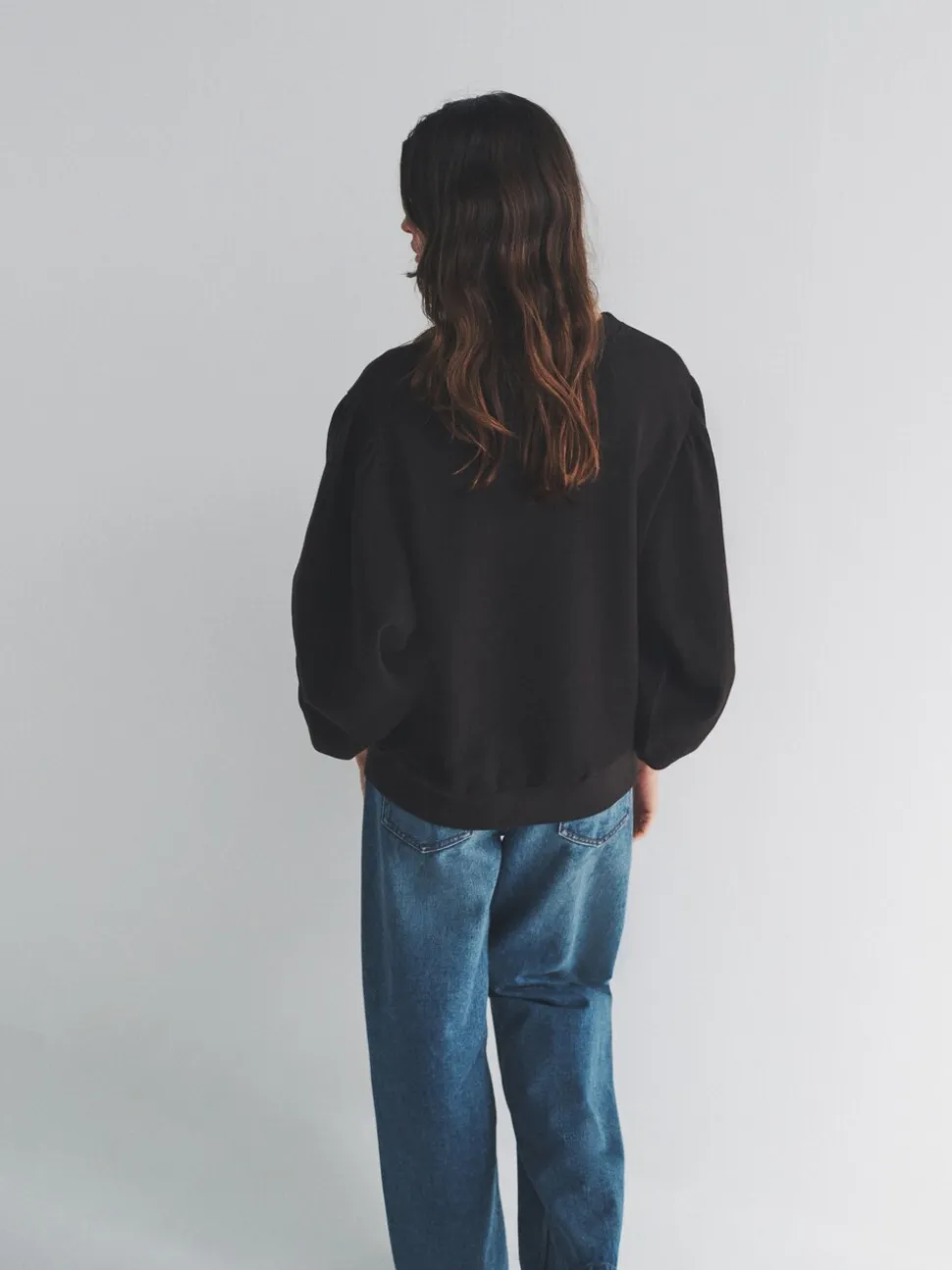 The Set 2 Pack Relaxed Crew Neck Puff Sleeve Sweatshirts