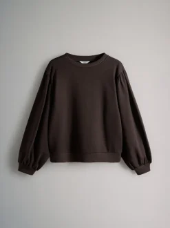 The Set 2 Pack Relaxed Crew Neck Puff Sleeve Sweatshirts