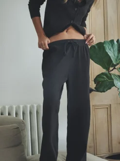 The Set 2 Pack Ribbed Jersey Wide Leg Trouser