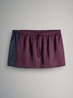 The Set 2 Pack Satin Pyjamas Shorts
