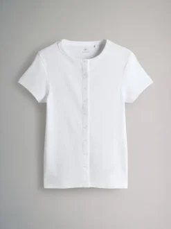 The Set 3 Pack Short Sleeve Button Through Rib T-Shirts