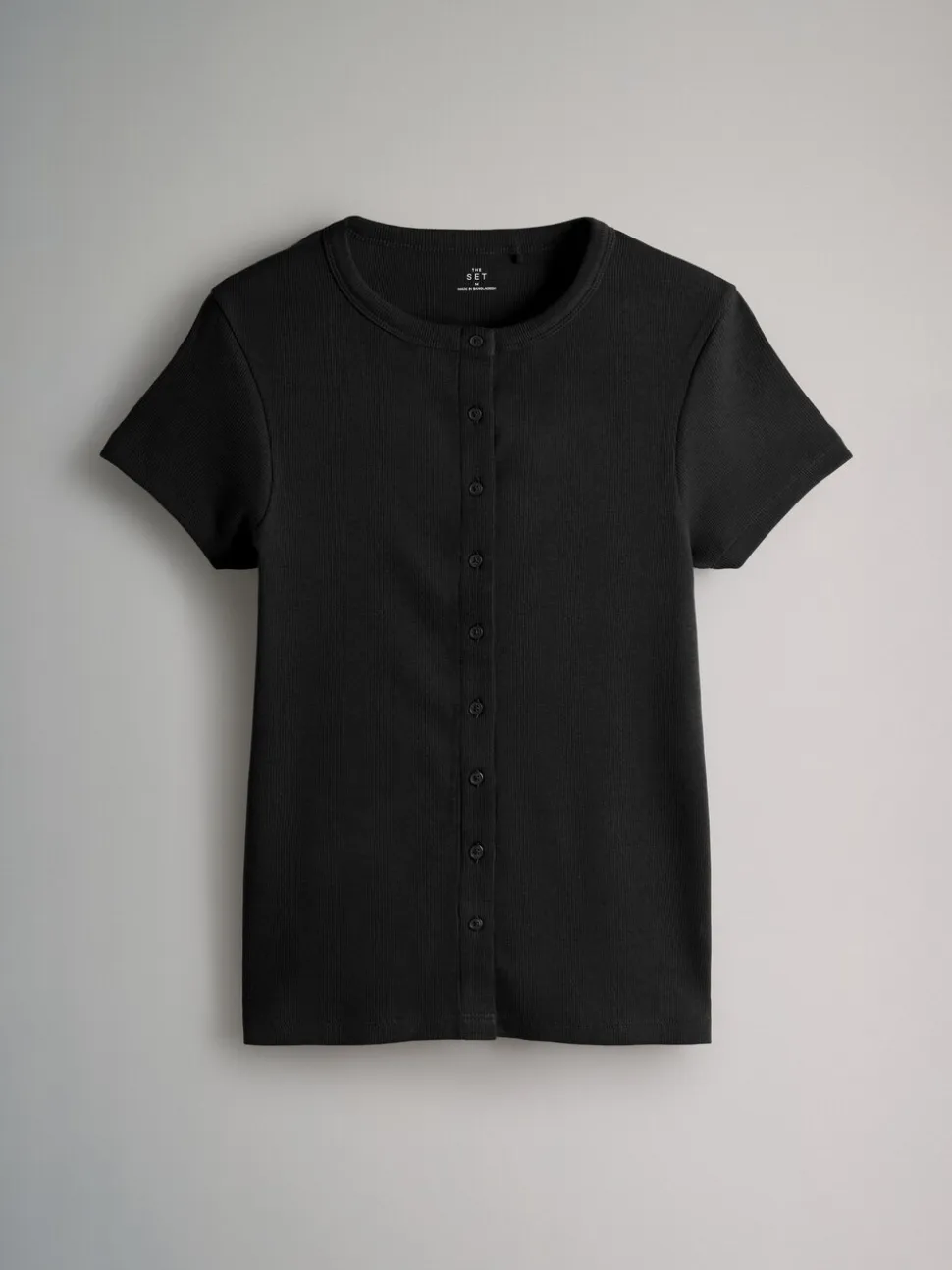 The Set 3 Pack Short Sleeve Button Through Rib T-Shirts
