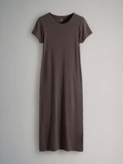 The Set 3 Pack Short Sleeve Ribbed Midi Dresses