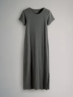 The Set 3 Pack Short Sleeve Ribbed Midi Dresses