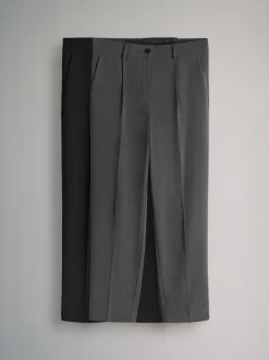 The Set 2 Pack Tapered Smart Trousers