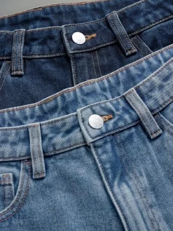 The Set 2 Pack wijde pijpen jeans met omgeslagen zoom
