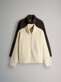 The Set 2 Pack Zip Through Borg Fleeces