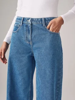 The Set verpakking van 2 denim jeans met wijde pijpen van 100% katoen