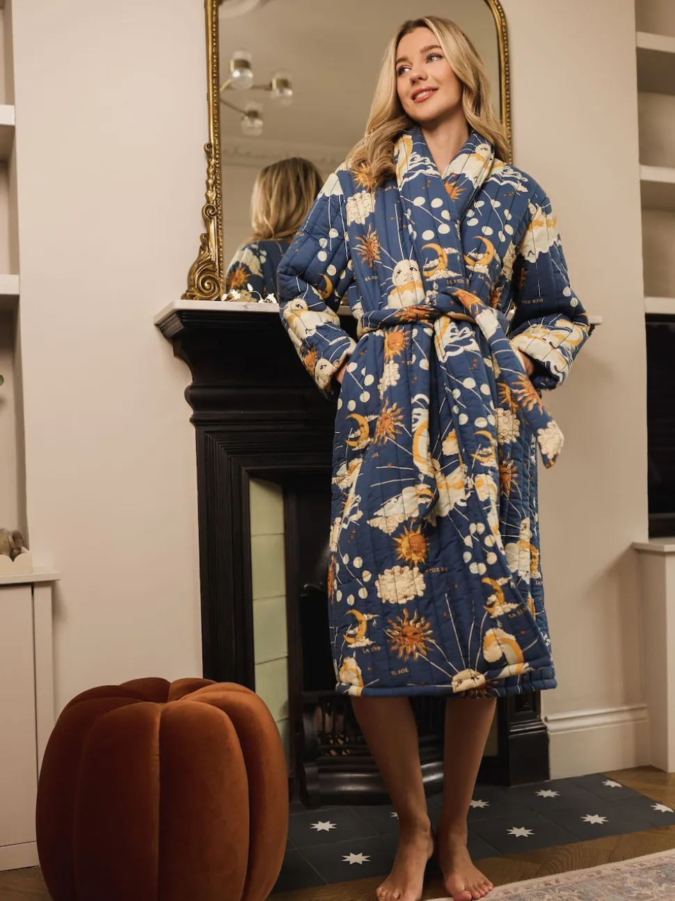 Their Nibs La Luna Cotton Quilted Robe