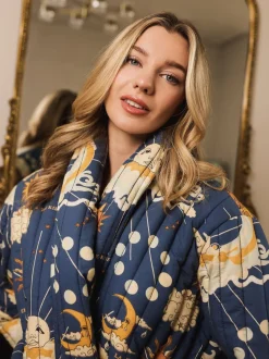 Their Nibs La Luna Cotton Quilted Robe