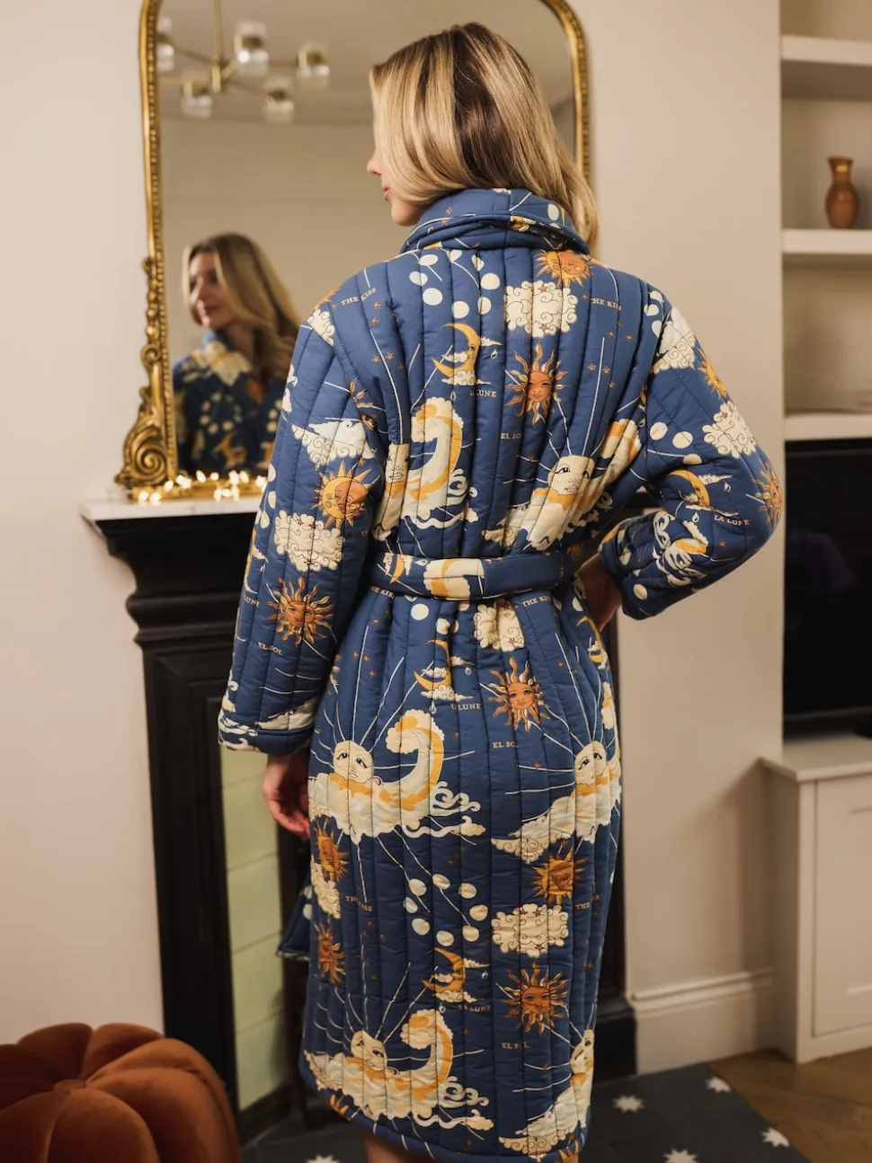 Their Nibs La Luna Cotton Quilted Robe