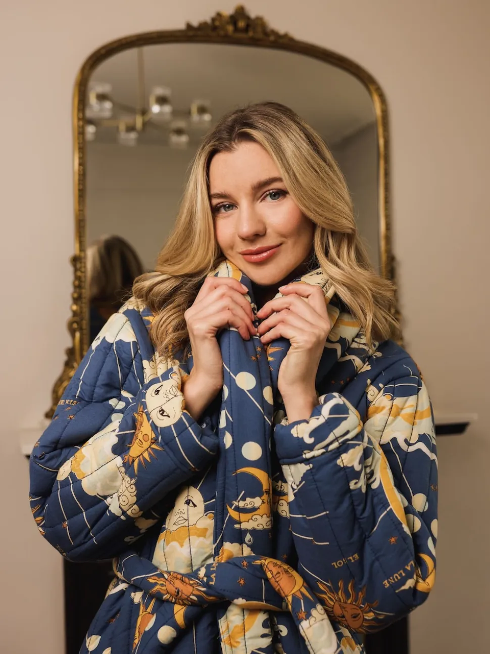 Their Nibs La Luna Cotton Quilted Robe