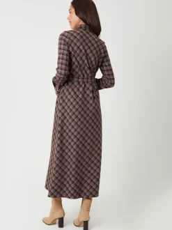 Threadbare Check Belted Midi Shirt Dress