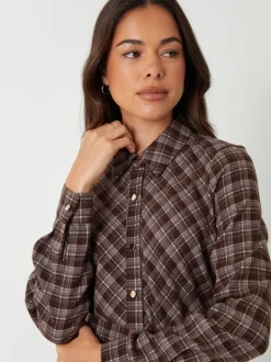 Threadbare Check Belted Midi Shirt Dress