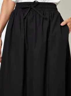 Threadbare Cotton Poplin Tie Waist Skirt with Pockets