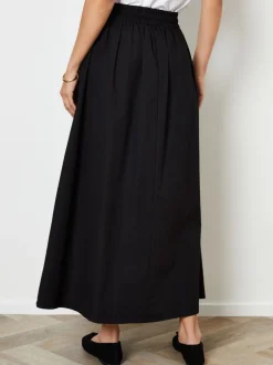 Threadbare Cotton Poplin Tie Waist Skirt with Pockets