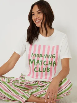 Threadbare Graphic Print Short Sleeve Pyjamas Set