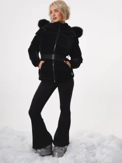 Threadbare High Shine Belted Parka Ski Jacket