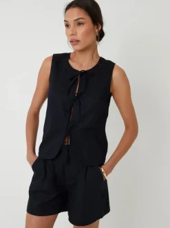 Threadbare linnenmix getailleerde shorts
