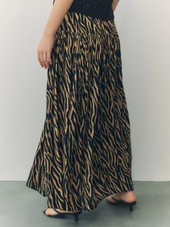 Tijgerprint - Maxirok met getailleerde taille