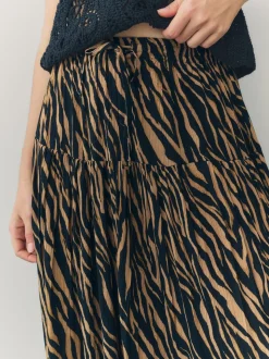 Tijgerprint - Maxirok met getailleerde taille