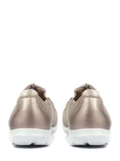 Tin - Pavers leren dames instap schoenen met wijde pasvorm