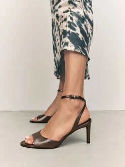 Tin - Premium leren sandalen met peeptoe en hak