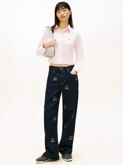 Tommy Jeans Relaxed Fit Cropped Poplin Shirt