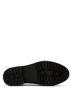 TOMS Cara Loafers in Black Woven PU with Tassel