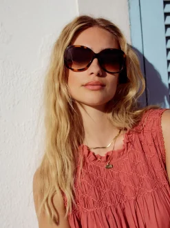 Tortoise bruin - Acetate Wrap Sunglasses