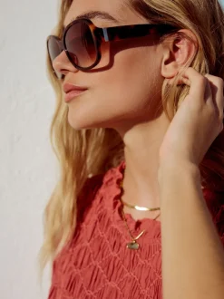 Tortoise bruin - Acetate Wrap Sunglasses